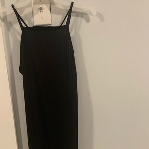 Black ribbed dress